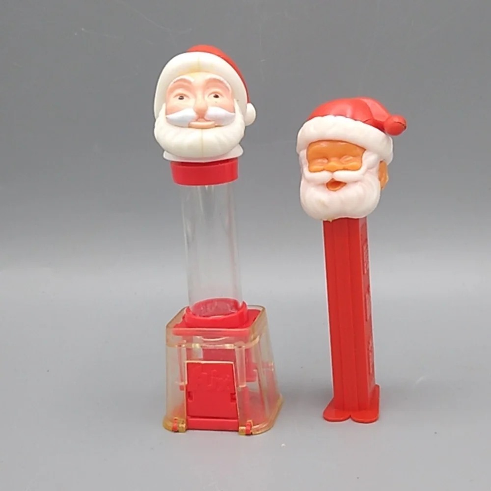 Santa Candy Dispensers PEZ Dispenser FLIX Mini Gumball Dispenser Set 2 Vintage